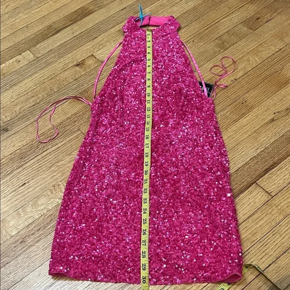 Retrofete OLIVIA SEQUIN MINI DRESS Sunset pink S - conticontadores.com.br